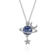 thumbnail image 1 of Collar con colgante de estrella, luna y cristal en plata 925 con sello para mujer., 1 of 5