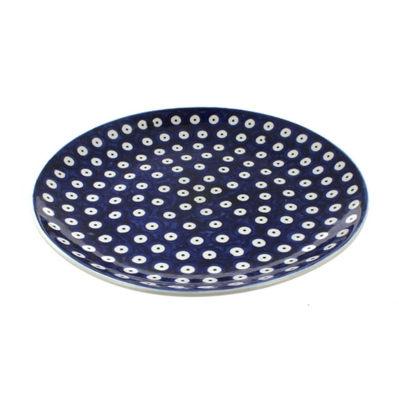 Blue Rose Polish Pottery Dots Dinner Plate