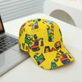 thumbnail image 2 of Oiyii Toddler Boys Snap‑Fit Baseball Hats Vehicle Printed Sport Back‑To‑School Baseball Caps, Yellow, 2 of 3