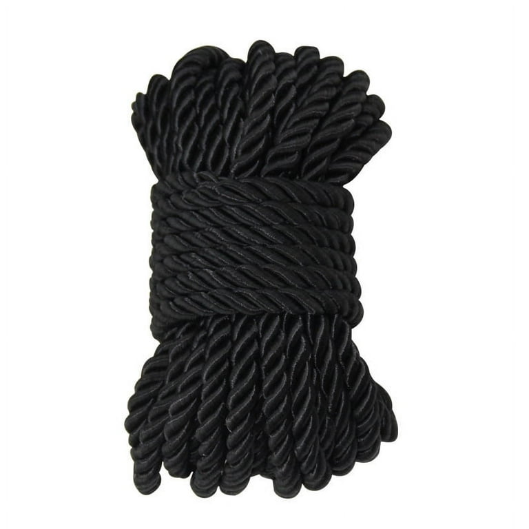 Skin Friendly Smooth Rope Durable Thick Rope Soft Braided Twisted Silk  Rope（Black，Black）