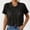 *Black, variant on ClodeEU Women's Lace Crochet Short Sleeve Button Down Cropped Shirt,Casual Loose Blouse Black,Women's Plus L