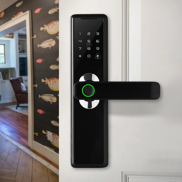 Smart Door Lock, Keyless Fingerprint &Touchscreen ,Secure Bluetooth, Easy Install, Digital Door Lock,Great For Home, Apartment, Hotel, Office