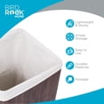 thumbnail image 3 of BirdRock Home Bamboo Square Laundry Hamper with Lid and Cloth Liner - Espresso, 3 of 4