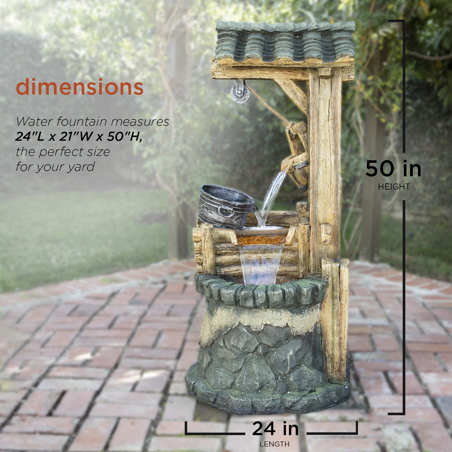 Alpine Corporation Water Well Fountain Fountain