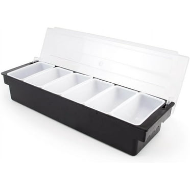Garnish Organizer For Bar And Restaurant, 6-Tray Condiment Dispenser With Lids, Spacious And Durable, Dishwasher Safe, 16 Oz. Capacity Per Tray