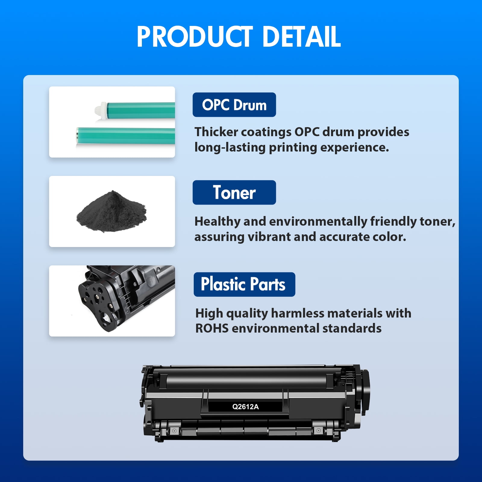 12A Black Toner Cartridge Compatible for 12A Q2612A Q2612D Laserjet 1012 1022 1020 1018 1022N 1010 3015 3050 3030 3052 3055 M1319F Printer Ink (4-Pack, Black)