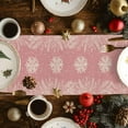 thumbnail image 3 of Pink Christmas Table Runner 36 Inches Long for Dining Table Decor, Cotton Linen Winter Snowflake Table Runner Washable Dresser Scarf for Kitchen Christmas Holiday Seasonal Leaves Pine Cones, 3 of 8