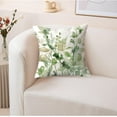 thumbnail image 4 of Watercolor Floral Leaves Abstract Plant Print Throw Pillows Modern Art Decoration Square Cushion Case Family Sofa Living Room Outdoor Decor Pillow Case 18x18 Inch Set of 2 (Leaf), 4 of 6