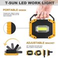 thumbnail image 2 of Rechargeable LED Flood Light 30W 2000 LM Construction Site Work Light with 4X Battery 3 Modes Portable Lantern USB LED Spotlight (2 pack), 2 of 5