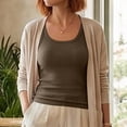 thumbnail image 5 of Summer Womens Tank Tops 2026 Scoop Neck Slim Fitted Sleeveless Shirts for Women Ribbed Basic Top,Brown M, 5 of 8