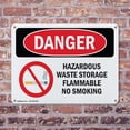 thumbnail image 4 of (2 Pack) Hazardous Waste Storage Flammable No Smoking OSHA Danger Sign 18 Inch X 12 Inch Plastic Sign, Weather Resistant, UV Protected for Workplace, Business, and Construction Site,, 4 of 8