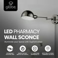 thumbnail image 2 of Open Box Globe Electric LED Pharmacy Wall Sconce w/Steel Finish and Extend Arm, 2 of 7