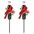 thumbnail image 2 of 2026 Solar Red Cardinal Memorial Stakes for Graves - Metal Cemetery Decorations with LED Light, Sympathy Gift for Loss of Mother Mom Grandma, Garden Grave Markers 2pcs, 2 of 8