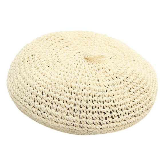 GDREDA Hats for Men Fashionable Beret Hat For Women Men Summer Knitted Casual Daily Wear Party Outfit Accessory With Stylish Design White,One Size