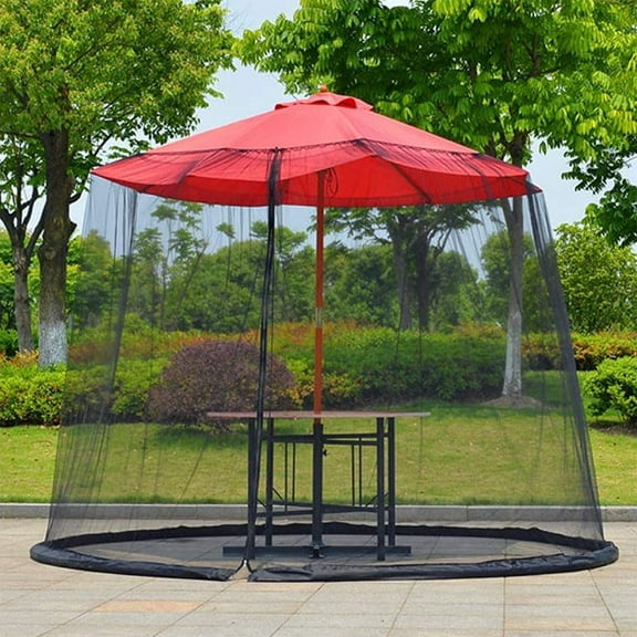 ANHXN Umbrella Mosquito Bug Net for Outdoor Patio Umbrella Polyester Mesh Universal Canopy Mesh Screen Bug Protection Adjustable Mosquito Net for Umbrellas