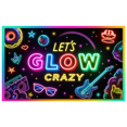 thumbnail image 1 of Neon Lights Glow Party Banner Retro Design Disco Theme for Birthday Party Indoor Decoration Dance Event, 1 of 5