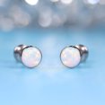 thumbnail image 3 of Limerencia 6mm Opal Hypoallergenic Titanium Threaded Stud Earrings for Women's and Men's Sensitive Ears, 3 of 6