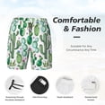 thumbnail image 4 of Kdxio Cactus Plants1 Print Men's Swim Trunks with Compression Liner 7 Inch Inseam Quick Dry Swim Shorts, 4 of 7