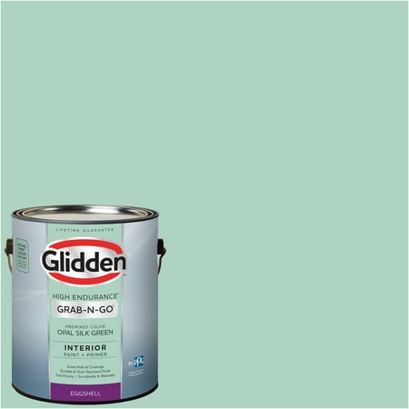 Glidden Pre Mixed Ready To Use, Interior Paint and Primer, Opal Silk Green, 1 (Best Primer For Painting Over Dark Walls)