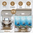 thumbnail image 5 of Funny Diving Panda Window Privacy Film, Ocean Sea Coastal Coral Fish Marine Life Static Cling UV Sun Blocking Heat Control Window Tint Day and Night, Non-Adhesive One Way Privacy Cover 17.7''x39.3'', 5 of 7
