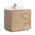 thumbnail image 2 of Vinnova San 36" Single Sink Wood Bath Vanity with Grain Stone in Ash/White, 2 of 15