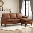 thumbnail image 2 of Bonzy Home Sectional Sofa Couch, L Shaped Faux Leather Couch Sofa with Reversible Chaise, Lounge Sofa for Living Room Apartment Small Space, 2 of 7