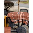 thumbnail image 5 of Outdoor Tablecloth with Umbrella Hole for Patio/Picnic/Party/Camping, Orange White Striped Waterproof Table Cloth Square Cover Washable, Navy Indigo Contemporary Minimalist Art (60"x 60"), 5 of 9