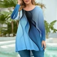 thumbnail image 2 of JULMCOMO Plus Size Blouse for Women 4x-5x Long Sleeve Crew Neck Shirts Trendy Fall Color Block Print Tee Shirts Loose Oversized Blouse Blue L, 2 of 5