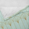 thumbnail image 4 of Ambesonne Art Deco Fleece Throw Blanket Mint Simple Vintage Motif 50"x70" Mint Green and Sand Brown, 4 of 5