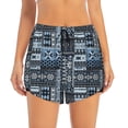 thumbnail image 4 of Lsque Snowflake Vintage Pattern Printed Women's Running Shorts with Liner Pockets,Elastic Quick Dry Workout Athletic Gym Yoga Shorts,Womens High Waist Shorts-, 4 of 9