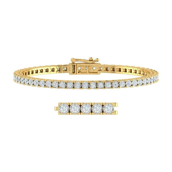 1.5 Carat Diamond Tennis Bracelet in 18K Yellow Gold over Sterling Silver (7 Inch)