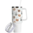 thumbnail image 2 of SKYSONIC 40oz Tumbler with Handle and Straw-Double Wall Vacuum Reusable Stainless Steel Insulated Water Bottle Mothers Day GiftsCute Animals Bear Cat Rabbit, 2 of 7