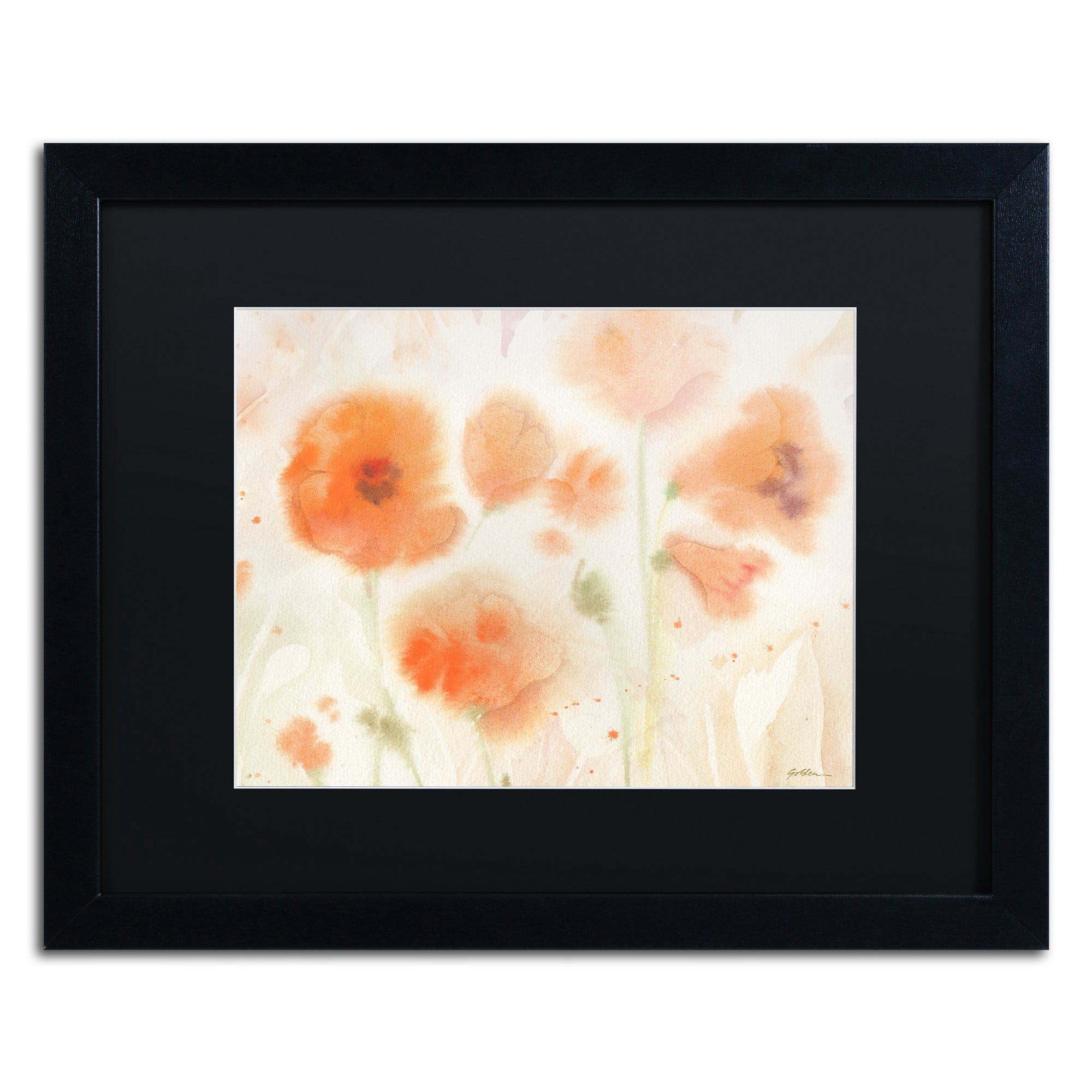 Trademark Fine Art "Orange Tones" Canvas Art by Sheila Golden, Black Matte, Black Frame