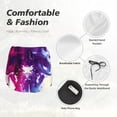 thumbnail image 4 of KLL Dual Skulls Colorful Fusion Pattern Shorts Women,Athletic Shorts High Waisted Running Shorts Pocket Sporty Short Gym Elastic Workout Shorts-Large, 4 of 7