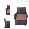 thumbnail image 2 of Patiobox 4PCS Luxury Modern Outdoor Patio Furniture Brown Rattan Wicker Brown Cushion Deep Seating Conversation Set Pillows, 2 of 6