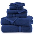 thumbnail image 2 of Juego de toallas de baño LANE LINEN Luxury, 6 piezas, 100% algodón, azul marino, 2 of 9