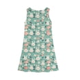 thumbnail image 4 of LTTVQM Easter Dresses for Girls 2026 Rabbit Egg Graphic Happy Sleeveless Sundresses Casual Crew Neck Midi Dresses Fashion Church Dresses Light Green 3-4 Years, 4 of 5