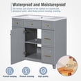 thumbnail image 7 of 36" Bathroom Vanity with Sink, Free Standing Single Bathroom Vanity Set with Cabinet Drawers and Soft-Closing Doors, Modern Wooden Shaker Cabinet with Resin Basin, Gray, 7 of 7