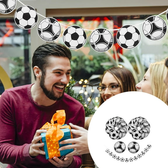 GETAJGHSD Sports Hanging Decorations Soccer Banner Sets 4.7in Diameter Paper