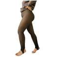 thumbnail image 3 of Women's Plus Size Tights, 80g Faux Sheer Thermal Leggings, Lightweight Opaque Footed Pantyhose for Everyday Wear, Tummy Control Yoga Pants-Black, 3 of 9