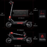 M YUME SCOOTER Raptor2 6000W Electric Scooter,Speed 54Mph,62 Miles Rang,60V 27Ah Escooter,11 inch Foldable Dual Motor Escooter for Adults