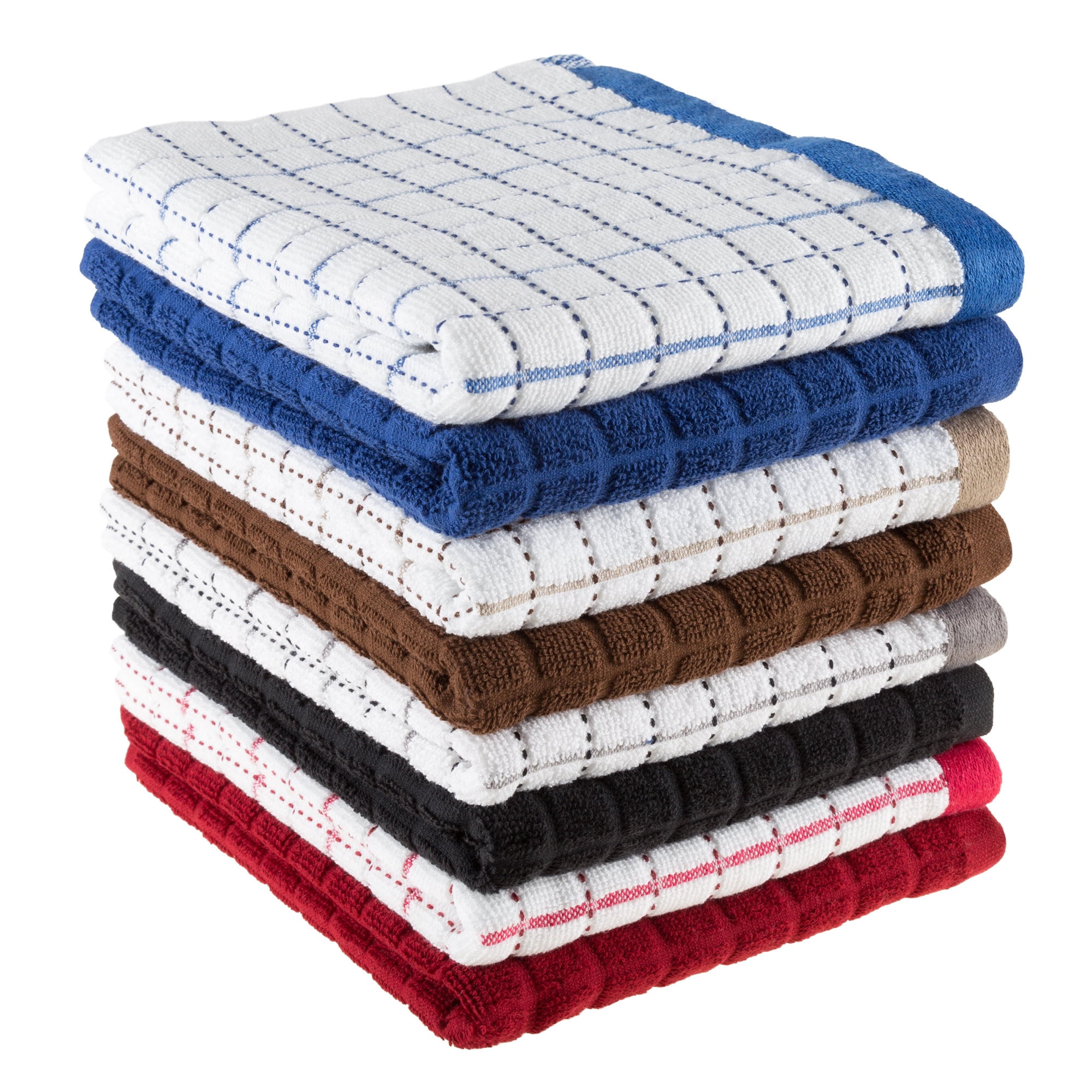100% Cotton Striped Chevron Weave Kitchen Towels (Set of 8) 745024HPM - The  Home Depot