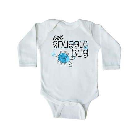 

Inktastic Little Snuggle Bug blue little beetle Gift Baby Boy or Baby Girl Long Sleeve Bodysuit