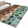 thumbnail image 6 of Teal Blue Brown Kitchen Runner Rug 2.7x5 Washable Runners for Hallway Non Slip Rustic Farmhouse Dog Paw Vintage Large Area Rug Indoor Floor Carpet for Bathroom Laundry Entryway Bedroom Living Room, 6 of 8