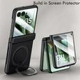 thumbnail image 5 of Allytechgroup Moto Razr 2025 Case with Front Tempered Glass Screen Protector, Rotating Ring Kickstand Magnetic Cover Compatible with Mag-safe Slim Rugged Phone Case for Motorola Razr 2025, Black, 5 of 6