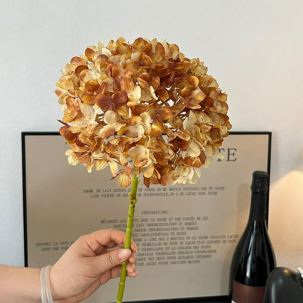 Decoraciones para San Valentín, hortensias artificiales de seda, tallos individuales, flores falsas para bodas, decoración del hogar, bricolaje, estilo pintura al óleo, flores de plástico.