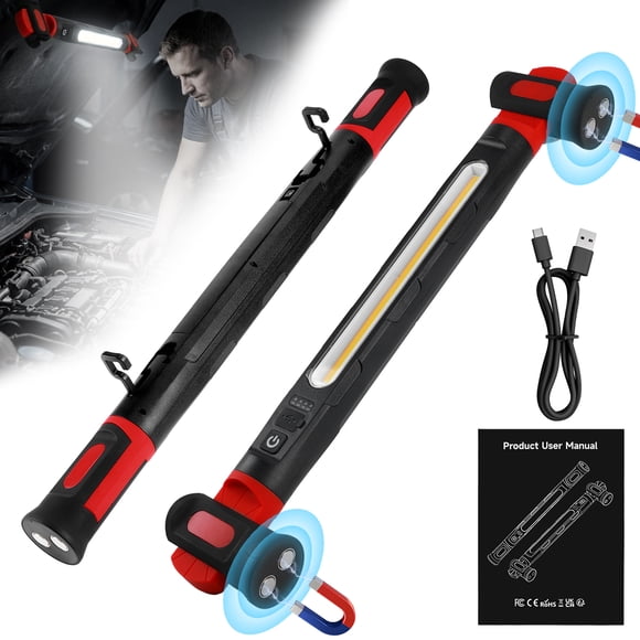 Kidsjoy LED Under Hood Work Light Bar, 3000LM Magnetic Rechargeable, 5200mAh Cordless for Automotive Repair, Black