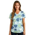 thumbnail image 4 of Fabrcox S-5XL Valentines Day Scrubs for Women Plus Size Love Heart Graphic Holiday Scrub Tops Women Stretchy V Neck Short Sleeve Nurses Working Uniforms with Pockets, 4 of 5