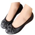 thumbnail image 2 of XIMIN Women's Flats Mesh Shoes Faux Suede Round Toe Ballet Dressy Non Slip Solid Color Comfortable Breathable Slip On Walking Casual Shoes Footwear (7, Black), 2 of 5