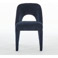 thumbnail image 6 of Chenille Dining Chair Set of 2, Armchair with Features Hollowed-Out Curved Backrest for Dining Room Dark Blue, 6 of 9